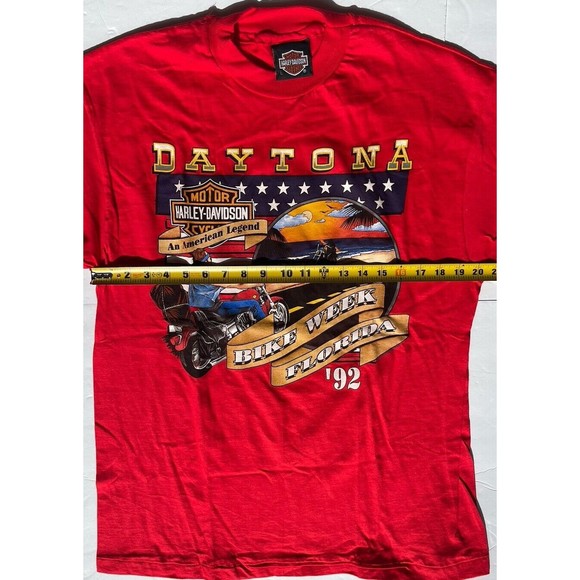 Harley Davidson T Shirt 1992 Daytona Bike Week Single Stitch USA Vintage Men’s L - Picture 2 of 8